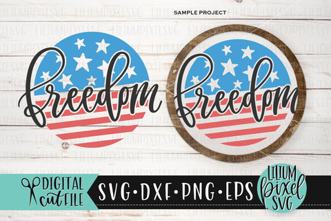 Round America Freedom Flag Frame - Fourth of July SVG SVG Lilium Pixel SVG 