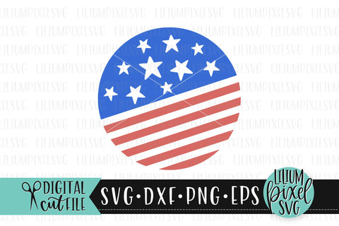 Round America Stars Flag Frame - Fourth of July SVG SVG Lilium Pixel SVG 