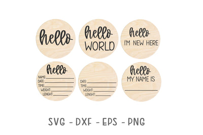 Round Baby Announcement Sign Svg, Baby Announcement Svg SVG Chamsae Studio 