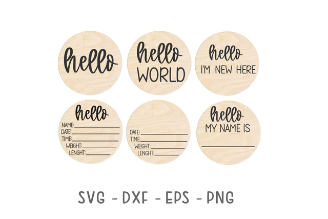 Round Baby Announcement Sign Svg, Baby Announcement Svg SVG Chamsae Studio 