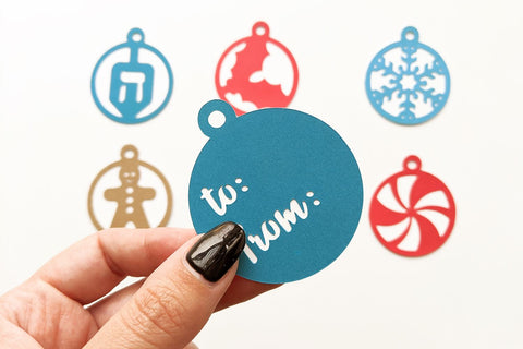 Round Christmas and Winter Holiday Gift Tags SVG Set SVG Risa Rocks It 