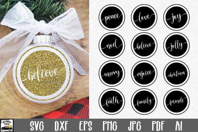 Round Christmas Ornament Bundle - 12 Christmas SVG Files SVG Old Market 