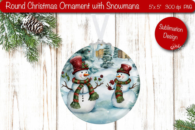Round Christmas ornament Sublimation Sublimation Createya Design 
