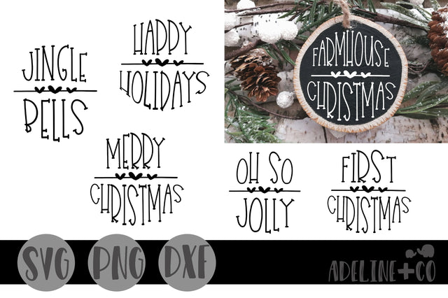 Round Christmas Ornaments SVG Adeline&co 