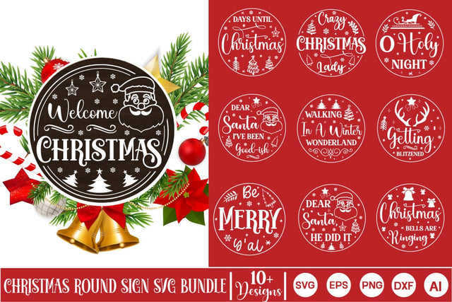 Round Christmas Ornaments SVG Bundle, Christmas Round Sign SVG Bundle, Christmas SVG Bundle, SVGs,Quotes and Sayings,Food & Drink,On Sale, Print & Cut SVG DesignPlante 503 