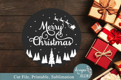 Round Christmas Santa SVG Designs by Jolein 