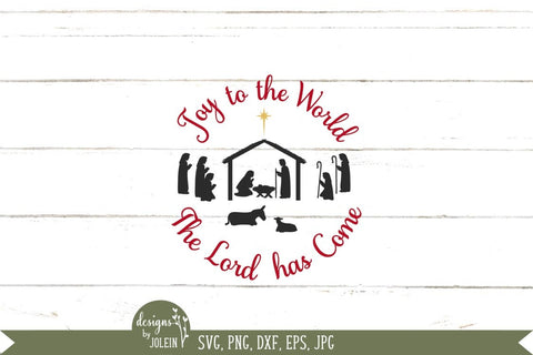 Round Christmas Sign - Nativity - Joy to the World SVG Designs by Jolein 