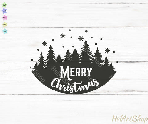 Round Christmas Sign Svg, Merry Christmas Svg SVG _HelArtShop_ 