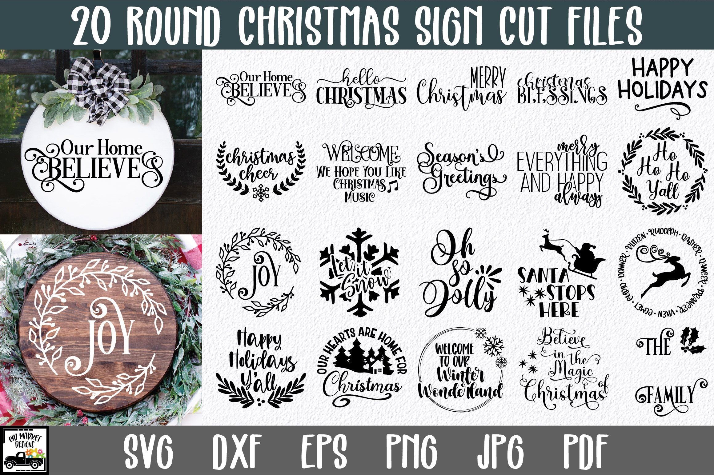 Round Christmas Signs SVG Bundle - Christmas SVG Bundle - So Fontsy