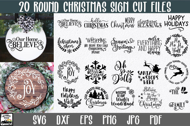 Round Christmas Signs SVG Bundle - Christmas SVG Bundle SVG Old Market 