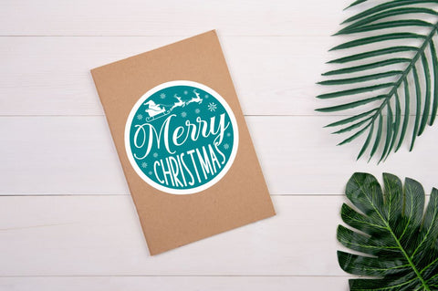 Round Christmas Stickers Bundle Sublimation Regulrcrative 