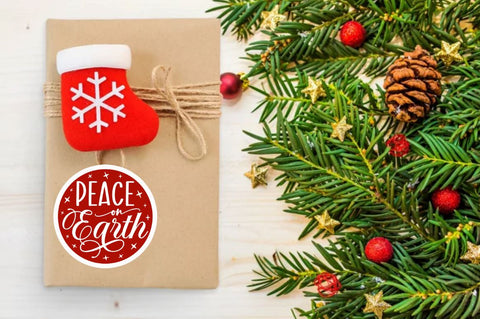 Round Christmas Stickers Bundle Sublimation Regulrcrative 