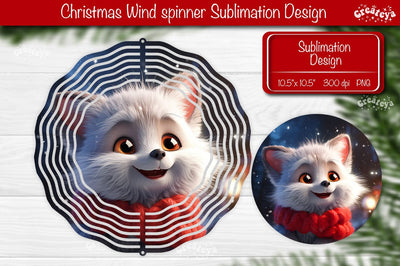 Round Christmas wind spinner Cute Animals Sublimation designs PNG Sublimation Createya Design 