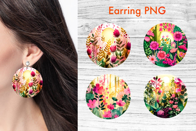 Round earring | Flower earring sublimation Sublimation Svetana Studio 