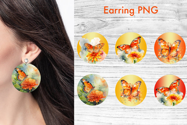 Round earring sublimation | Butterfly earring Sublimation Svetana Studio 