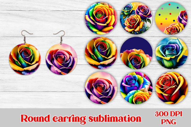 Round earring sublimation | Flower earring Sublimation Svetana Studio 