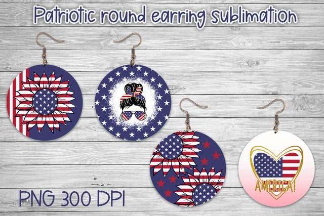 Round earring sublimation | Patriotic sublimation Sublimation Svetana Studio 