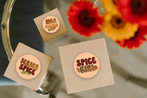 Round Fall Stickers Bundle I Fall Stickers Bundle I Fall PNG Sublimation Happy Printables Club 