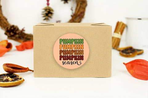 Round Fall Stickers Bundle I Fall Stickers Bundle I Fall PNG Sublimation Happy Printables Club 