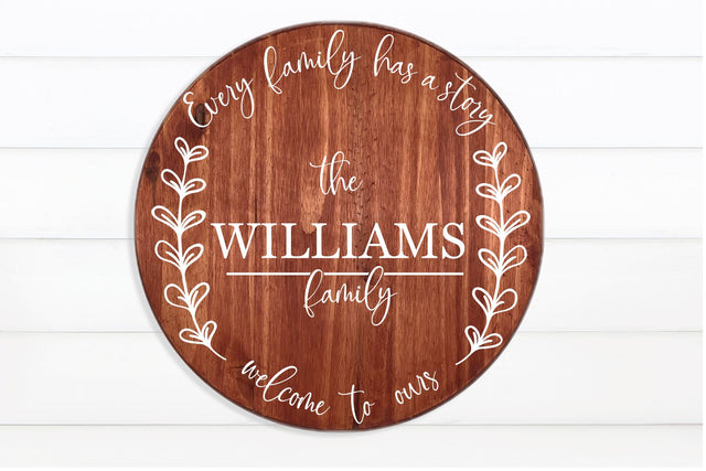 Round Family Name SVG, Every Family Has A Story Welcome To Ours Svg SVG Chamsae Studio 