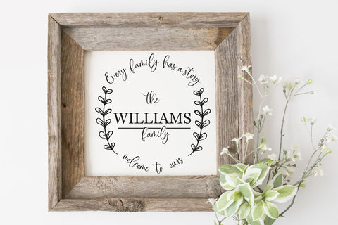 Round Family Name SVG, Every Family Has A Story Welcome To Ours Svg SVG Chamsae Studio 