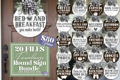 Round Farmhouse Sign Bundle | Round Sign Home Bundle Svg SVG Crafty Mama Studios 