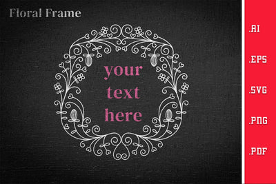 Round Floral Frame SVG SVG Slim Studio 