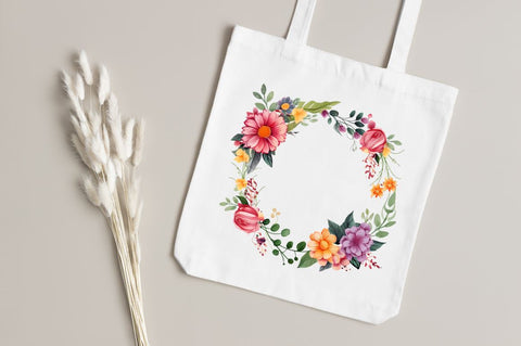 Round frame with flowers Bundle Sublimation Regulrcrative 