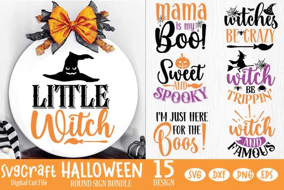 Round Halloween Svg Bundle, Halloween Round Sign Svg, Round Halloween Sign Svg, Halloween Door Hanger Svg, Halloween Door Sign Svg, Png File SVG Svgcraft 