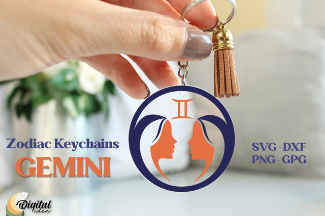 Round Key Keychains. Acrylic Keychain SVG. Zodiac Keychain SVG. Zodiac Sign SVG SVG Evgenyia Guschina 