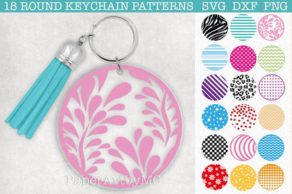 Round Keychain Pattern SVG Bundle / Set of 18 /SVG, DXF, PNG SVG Marlene Campos 