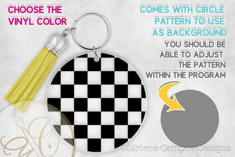 Round Keychain Patterns /SVG, DXF, PNG, EPS SVG Marlene Campos 