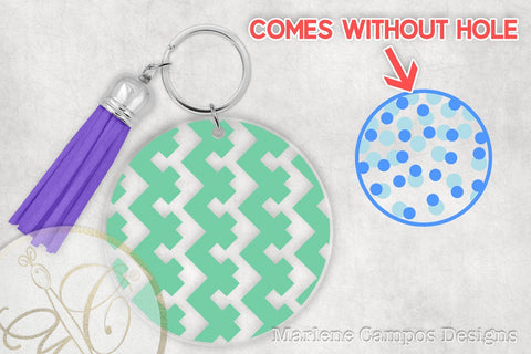 Round Keychain Patterns /SVG, DXF, PNG, EPS SVG Marlene Campos 