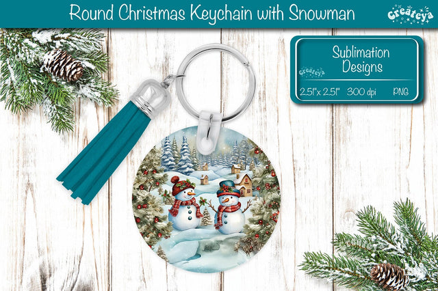 Round Keychain Sublimation Christmas PNG keychain template Sublimation Createya Design 