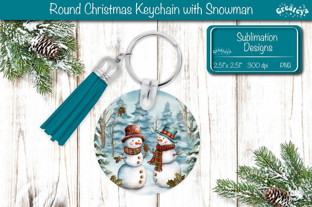 Round Keychain Sublimation Christmas PNG keychain template Sublimation Createya Design 