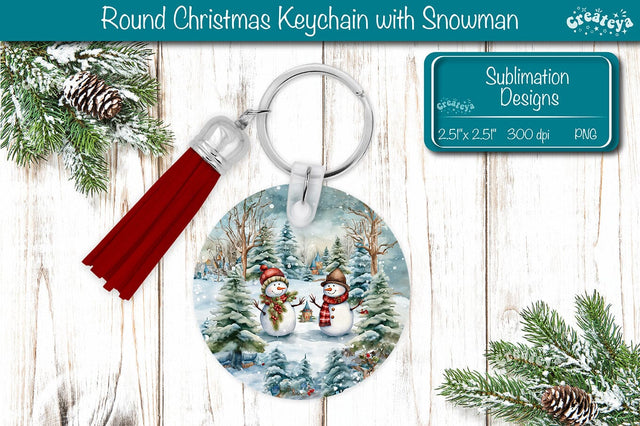 Round Keychain Sublimation Christmas PNG keychain template Sublimation Createya Design 