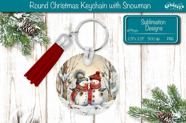 Round Keychain Sublimation Christmas PNG keychain template Sublimation Createya Design 