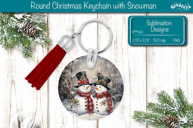 Round Keychain Sublimation Christmas PNG keychain template Sublimation Createya Design 