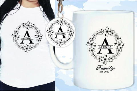 Round Keychain Svg Designs, Mug Svg Designs, Floral Letetrs Svg Set A-Z SVG D2PUTRI, SVG BUNDLE, SUBLIMATION BUNDLE, T SHIRT DESIGNS BUNDLE 