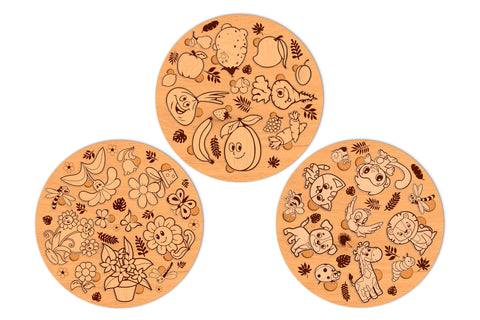 Round Kid's Puzzle Bundle SVG LaserCutano 