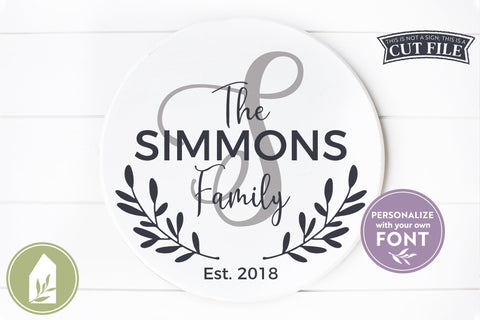 Round Last Name SVG | Front Door SVG SVG LilleJuniper 