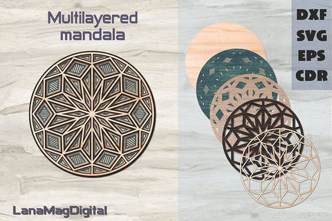 Round layered mandala svg 3d mandala Geometric Wall decor 3D Paper LanaMagDigital 