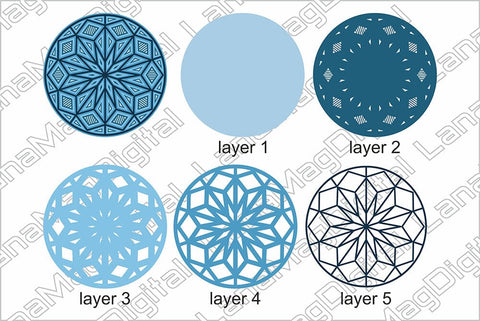 Round layered mandala svg 3d mandala Geometric Wall decor 3D Paper LanaMagDigital 