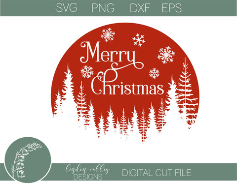 Round Merry Christmas SVG|Round Wood Signs SVG|Christmas SVG SVG Linden Valley Designs 