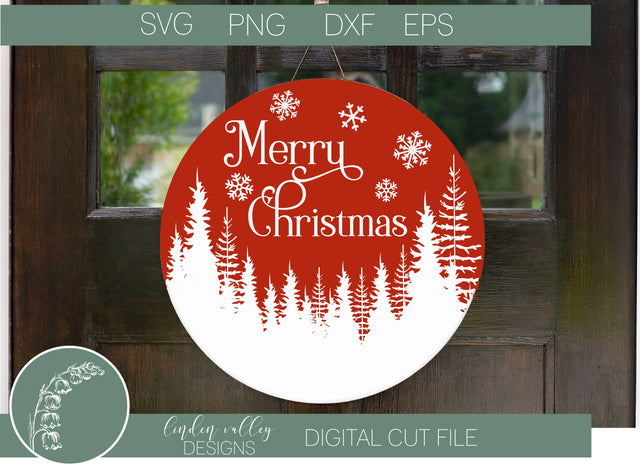 Round Merry Christmas SVG|Round Wood Signs SVG|Christmas SVG SVG Linden Valley Designs 