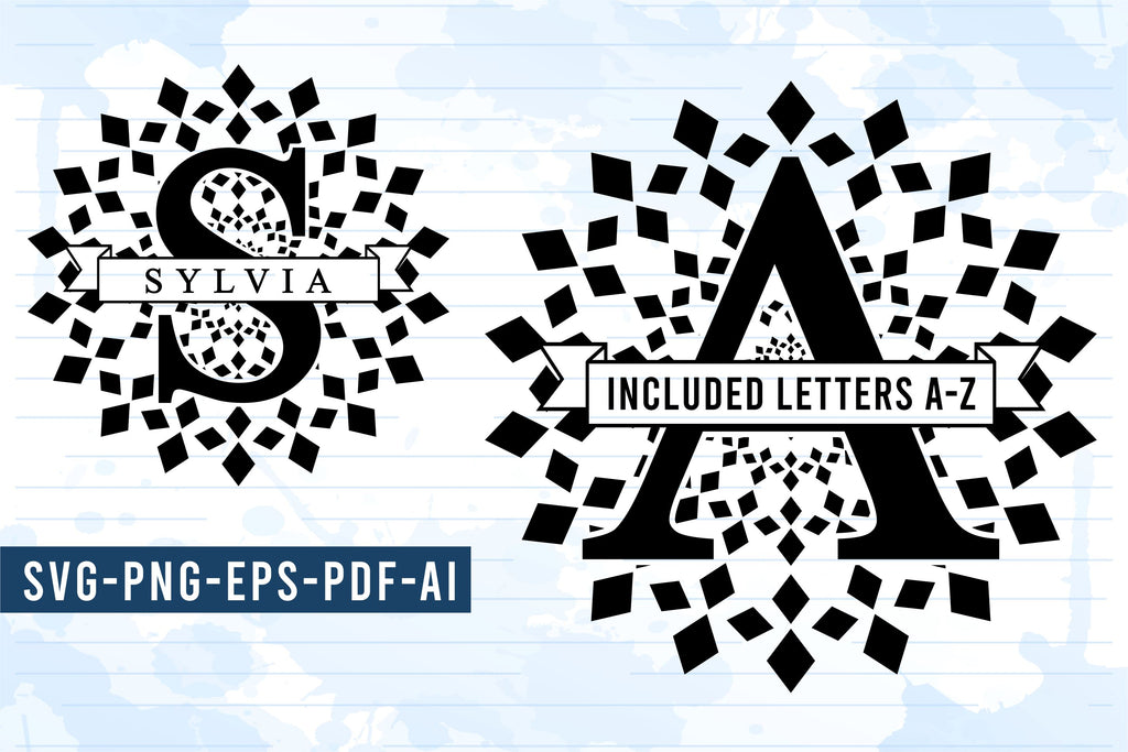 Round Monogram Font SVG SET A-Z, Monogram Letters SVG, Monogram ...