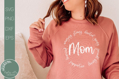 Round Mother's Day Svg-Mom Svg SVG Linden Valley Designs 