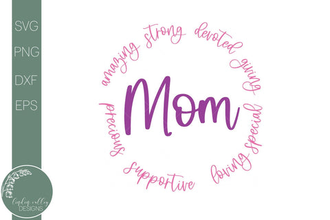 Round Mother's Day Svg-Mom Svg SVG Linden Valley Designs 