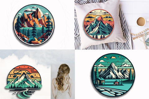 Round Mountain Sublimation Bundle Sublimation Creativeart88 