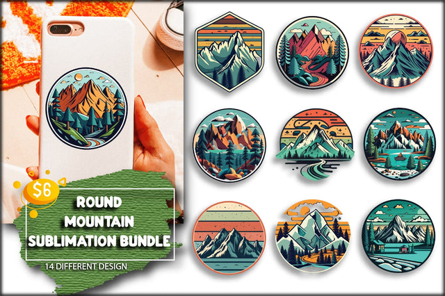 Round Mountain Sublimation Bundle Sublimation Creativeart88 